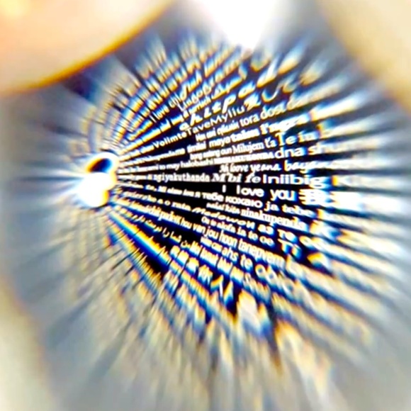 Silver tone I Love You 100 Language Projection Heart Valentine's Day NWT - Picture 3 of 6